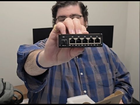 Watch this! Industrial Gigabit Ethernet Switch, 6 Port(5 RJ45+1 SFP), Unmanaged Network Switch, DIN