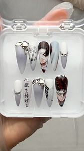 1.7K views · 110 reactions | Anime crossover energy ⚡ AOT x JJK x One Piece x Demon Slayer = perfection. #demonslayernails #jjknails #onepiecenails #aotnails | froninail | Facebook