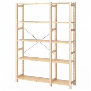 IVAR 2 section shelving unit, pine, 523/4x113/4x701/2"  - IKEA