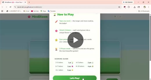 MindBloom: Word Garden Game with Vanilla HTML CSS JavaScript | David Mpangala posted on the topic | LinkedIn