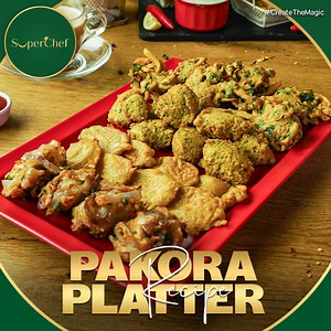 19K views · 209 reactions | Delicious Onion pakora platter for your iftar to make it much more tempting and tasty with these flavorful crispy from outside yummy pakoras. Try these today and let us know in the comments. | SuperChef | Facebook