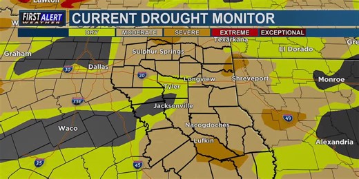 Drought Update: East Texas drought intensifies, dropping major reservoir to 14-year low