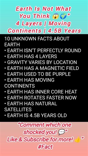 10 Unknown Facts About Earth 🌍😱 #Facts #Science #Shorts