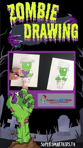 Drawing a zombie can be fun and easy! Let us show you how. #kidart #artfun
