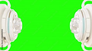 Power podium empty or Scientific laboratory on green screen. Sci-fi and science background concept. Animation seamless loop. 3D Render