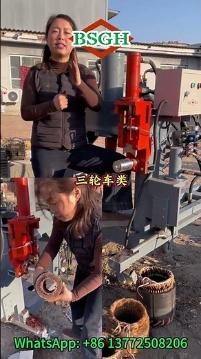 Scrapping Electric Motors With This Three Function In One | Electric Motor Wrecker For Scrapyard