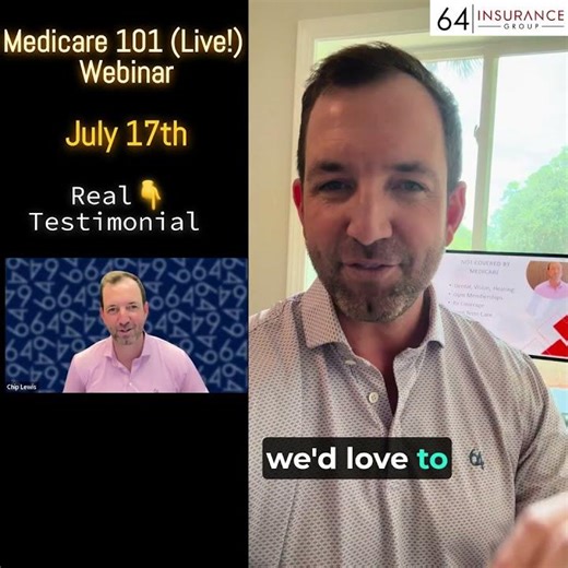 LIVE Medicare 101 Webinar | July 17th @ 12PM or 5:30PM | Hosted by Chip Lewis