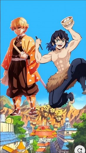 Zenitsu vs Inosuke – The Wildest Battle in Demon Slayer! ⚡🐗 #demonslayer #zenitsu #inosuke #yt