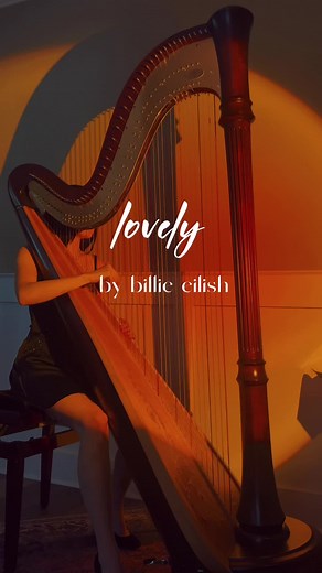 lovely- Billie Eilish 🌅🎶 • • • #harp #harpist #harpcover #aesthetic #billieeilish #billieeilishcover #lovely #fyp #harpmusic