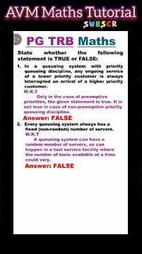 Queuing theory | #operationresearch | #pgtrbmaths | #pgtrb | #pgtrb2025