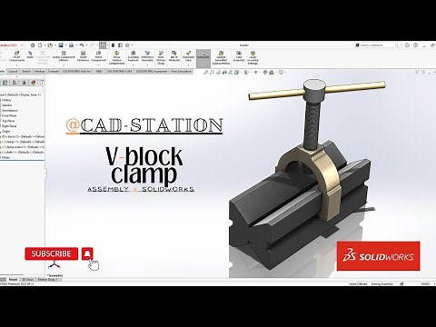 SolidWorks V-Block Clamp || Part Modeling and Assembly || solidworks
