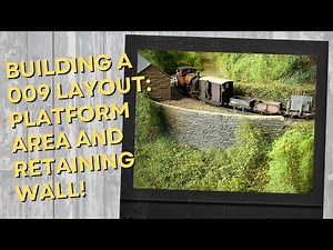 009 Model Railway Scenery with Station Area & Retaining Wall