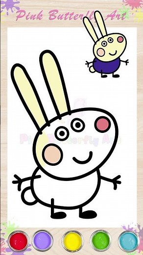 Richard Rabbit of Peppa Pig Drawing and Coloring Animations for Kids Toddlers #peppa #peppapig