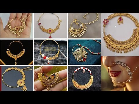 Gold Nath Designs | Gold Bridal Nathiya Designs |Latest Light Weight Nose Rings | Jodha Nath Designs