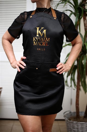 Avental personalizado com logotipo para manicure – Avental preto personalizado para mulheres, presente para manicure, esteticista, cabeleireira, maquiadora, uniforme de spa - Etsy Portugal