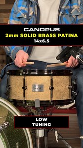 Two exceptionally rare and wonderful snare drums - Dunnett Classic Model K Kast Bronze 14x8 and Canopus Patina Solid Brass Snare Drum 14x6.5! Available at: https://drumcenternh.com/collections/snare-drums?sort=price-descending | Drum Center of Portsmouth