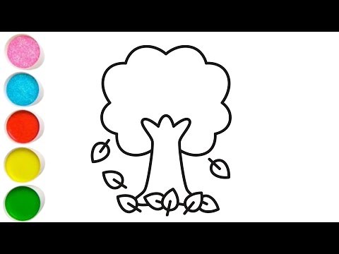 Leaves falling from tree Drawing, Painting & Coloring For Kids and Toddlers_ Kids Art