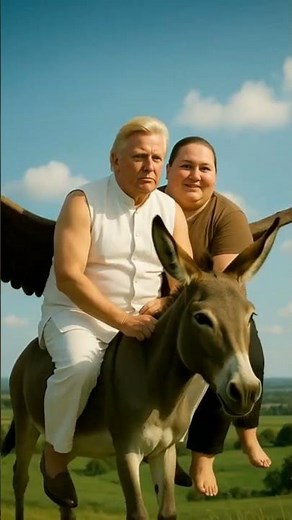 Trump's Wild Winged Donkey Taxi Service! (AI Generated) ,🤣🤣🤣🤣