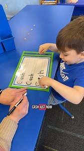 Here’s a look at my one-on-one name writing practice in preschool, where each child’s next step is tailored to their progress—many have mastered the first letter and are moving on to their full name (some even tackling their last names). I do this frequently to reinforce correct letter formation and avoid bad habits. You can find this template on my website, preschoolvibes.com. | Preschool Vibes