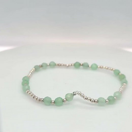 ASHA Jewelry - Jade and Silver Beads Bracelet