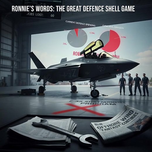 Ronnie's Words: The Great Defence Shell Game Let’s call this what it is: a dangerous shell game. Albo’s government is perpetrating a fraud on the Australian people. They stand up and make big, flashy announcements about nuclear submarines and high-tech frigates that are decades away, while simultaneously gutting our frontline forces to pay for it. This isn't strategy; it's a desperate accounting trick. They’re so obsessed with their absurd offshore wind fantasy and "robbing Peter to pay Paul" th