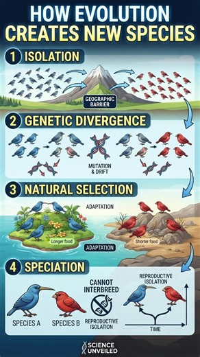 How Does Evolution Create New Species? 🧬 The Science of Speciation #shorts