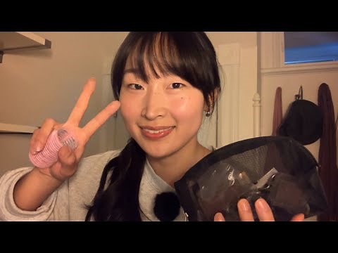 ASMR Doing My Everyday Makeup & Hair ❤︎ (GRWM, whisper)