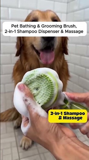 "Stop the Bath Time Struggle: 3-Minute Dog Bathing Hack with a Shampoo Brush"