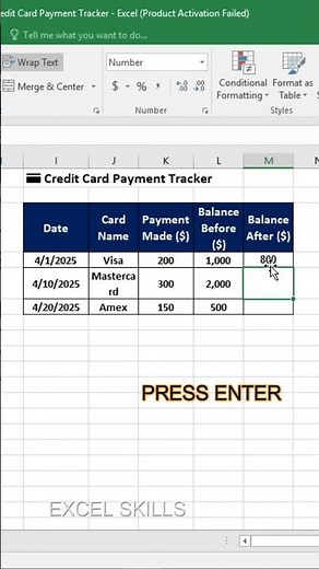 Credit Card Payment Tracker in Excel | Easy Monthly Tracking Sheet