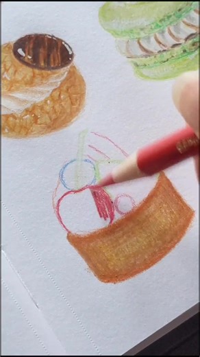 sketching desserts: day 10 (fruit tart) #artwork #food #artcheck #drawing #justforfun #art #fyp #artistoftiktok #desserts #artoftheday #arttutorial