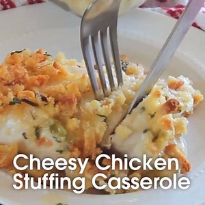 72K views · 388 reactions | The family LOVES this quick and easy Cheesy Chicken Stuffing Casserole! RECIPE HERE --> https://www.julieseatsandtreats.com/cheesy-chicken-stuffing-casserole/ | Julie's Eats & Treats - Easy, Family Friendly Recipes | Facebook