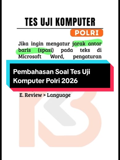 Masih bingung tentang soal Tes Uji Komputer Polri 2026? Simak pembahasan berikut dan jawab di kolom komentar ya 😉✨ Mau daftar polisi? Persiapkan dirimu dengan Kelas Bimbel Indonesia ✨ Kamu akan dapatkan: ✅ Kelas VVIP ✅ Di bimbing dari pendaftaran - Pantukhir oleh BRIGPOL ✅ 500 LATIHAN SOAL PSIKOLOGI & AKADEMIK ✅ 100 Kelas Online PSIKOLOGI & AKADEMIK ✅ 10 Try Out PSIKOLOGI & AKADEMIK ✅ Private Class PSIKOLOGI & AKADEMIK ✅ 10 TRY OUT Uji Komputer ✅ 7 Cetak Modul PSIKOLOGI & AKADEMIK Polri 2026 ✅ 