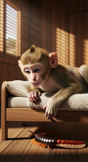 Watch this monkey's shocked reaction as the unexpected twist unfolds #monkey #reaction #viral