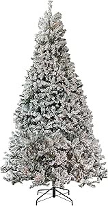 Northlight Pre-Lit Heavily Flocked Pine Medium Artificial Christmas Tree with Clear Lights, 12'