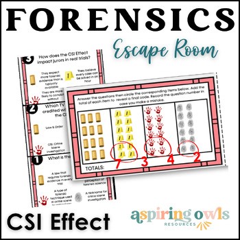 CSI Effect Forensics Review Task Cards Scavenger Hunt/Escape Room Format