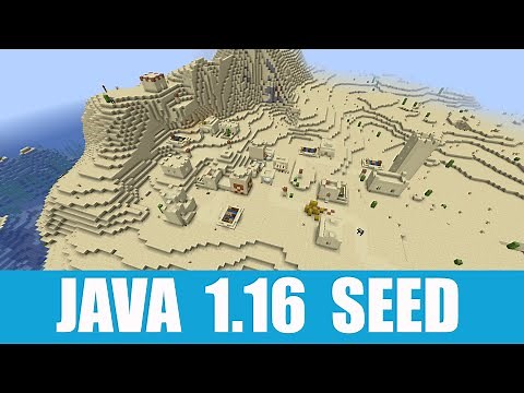 Minecraft Java 1.16 Seed: Desert temple completely disintegrated by the village structures
