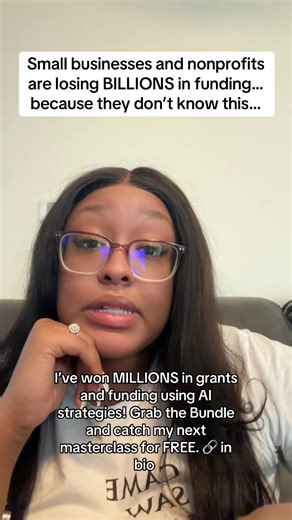 Small businesses are losing BILLIONS in funding every year… not because they’re unqualified, but because they don’t know how to get fundable. So I’m making it impossible for you to stay stuck. For a limited time: If you purchase my Grant Bundle, you get access to my new AI Funding Masterclass… completely FREE. You’re getting: ✔ Grant templates ✔ Funding worksheets ✔ Proposal frameworks ✔ Step-by-step guidance ✔ AND the AI masterclass that shows you how to use artificial intelligence to find gran