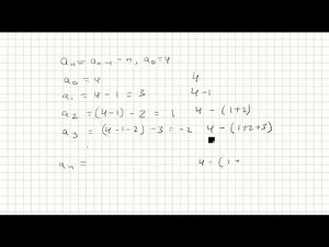 Find the Solution to the recurrence relation with given initial condition a_n​=a_n−1-n, a_0​=4
