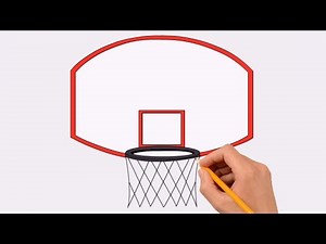 How to Draw a Basketball Hoop Step by Step For Kids | Coloring Page, Drawing Learn Colors For Kids