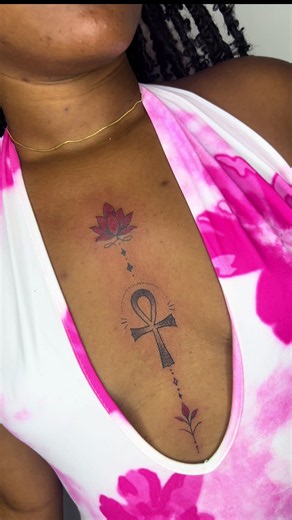 Sternum Ankh Tattoo — Simple Powerful Chest Tattoo Ideas