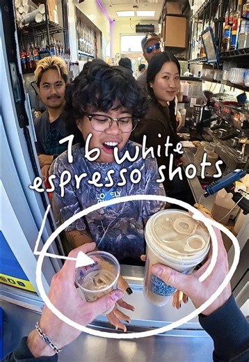 I chugged 16 shots of WHITE espresso in 13 SECONDS and stole the iconic Sinclair gas station dinosaur 🦖😭 master chief would be proud THE ESPRESSO SERIES MUST GO ON 🫡 this drink is over 1,000mg of caffeine. originally these videos started with chugging 4 shots from Starbucks, then 6 shots from @Dutch Bros Coffee, then 8, then 10, then 12, then 14…AND NOW 16 SHOTS OF WHITE ESPRESSO 🤯 riding motorcycles, chugging espresso, stealing a 6 foot wide dinosaur, and @Halo…what more do you need in life