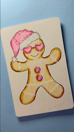 Cute Gingerbread Christmas Drawing 🍪💗 | Easy & Cozy Holiday Art