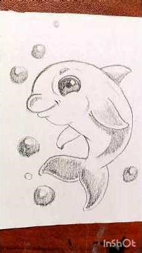 How to Draw a Cute Dolphin 🐬 | Simple Sketch for Beginners#drawing #shorts #ytshorts