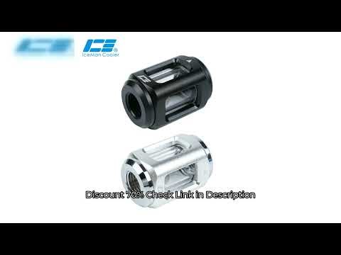 IceManCooler F40 Glass Filter For Computer Case Water Cooling Loop Build,Black,Silver,Inner G1/4" Hi