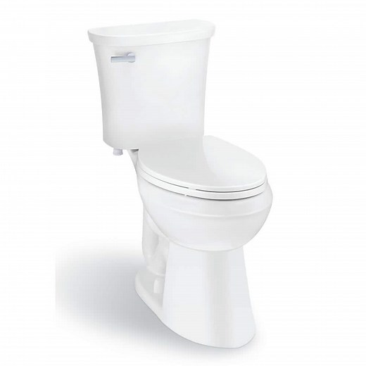 Reviews for Glacier Bay Power Flush 12 inch Rough In Two-Piece 1.28 GPF Single Flush Elongated Toilet in White Seat Included | Pg 1 - The Home Depot