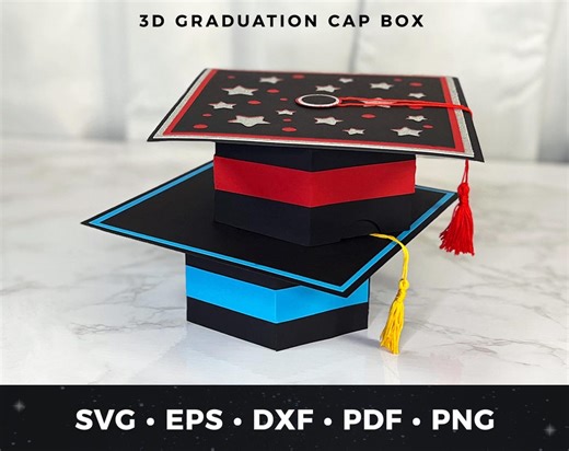 Graduation Cap Gift Box SVG, 3D Grad Favor Box Template, DIY Graduation Party Box, Paper Grad Cap Box, Cricut Graduation Gift Favor Boxes - Etsy