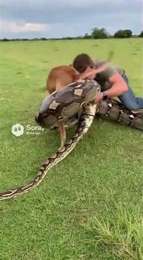 Owner Saves His Dog From a Python… Seconds Before It Tightened 😳🐶🐍