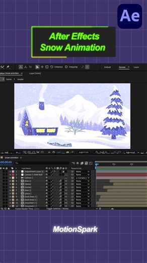 Winter Snow Scene Animation in After Effects Tutorial #tutorial #aftereffects