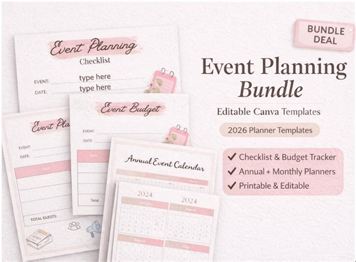 Event Planning Checklist | How to Plan an Event From Scratch | Editable Canva Template - Etsy