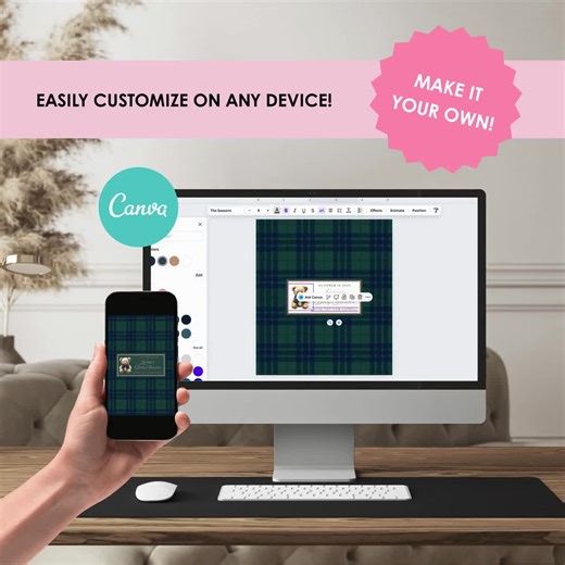 Plaid Teddy Bear Chocolate Bar Wrappers | Printable Canva Template (digital Download) - Etsy